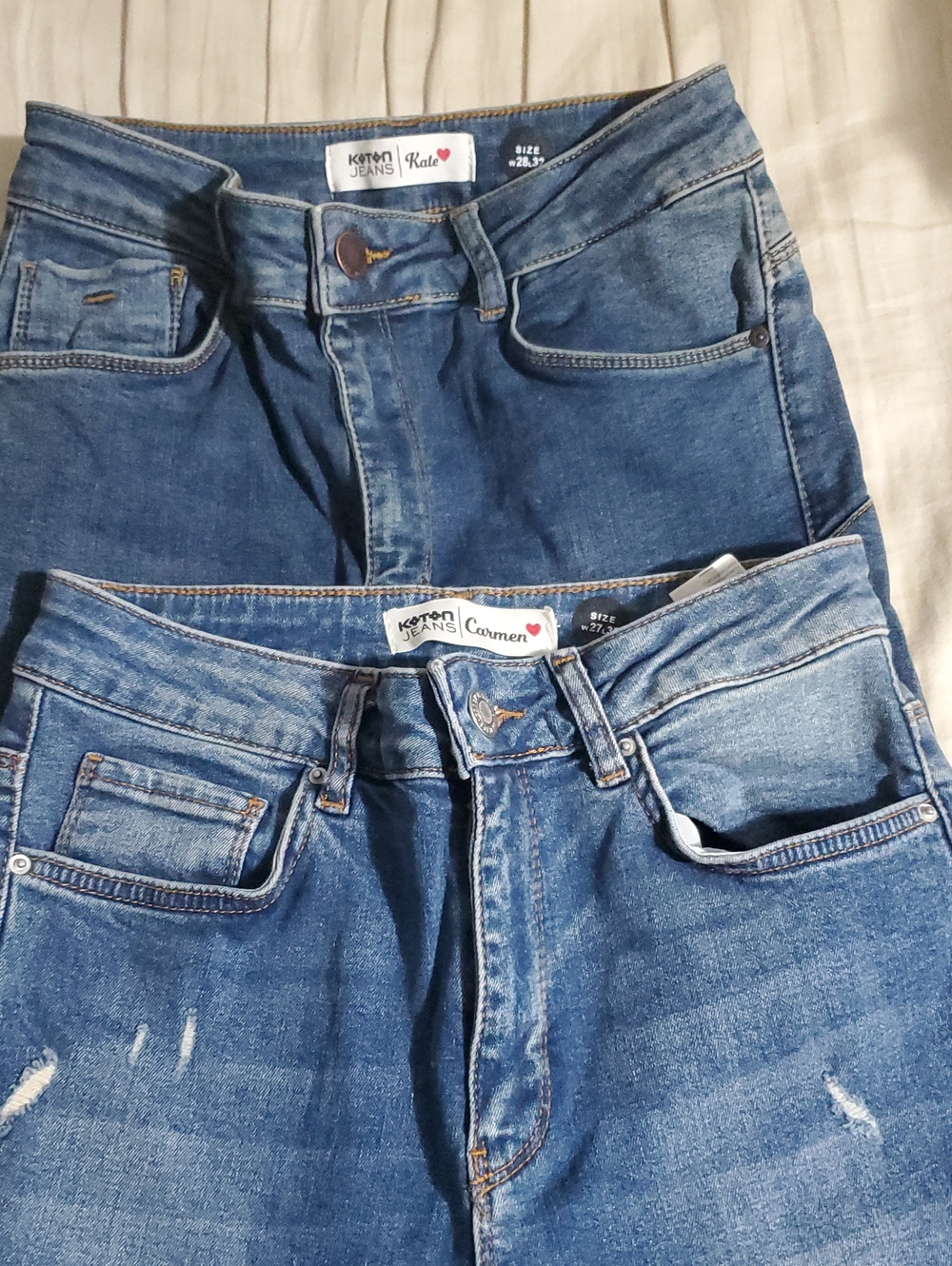 Lot of 2 KotonJeans,Womans Blue Denim Jeans -skinny Fit